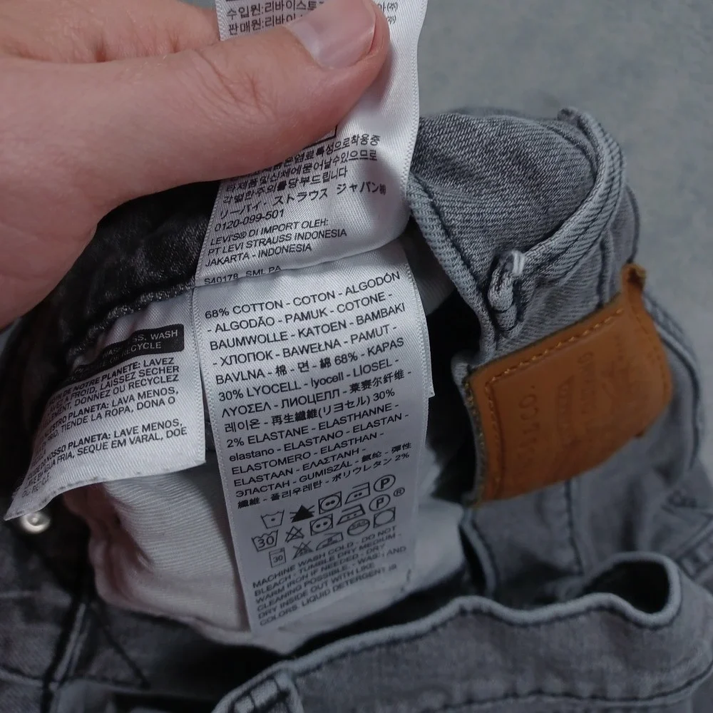 Levis‎ 514 Jeans Mens 30x30 Gray Denim Premium Modern Distressed Casual
